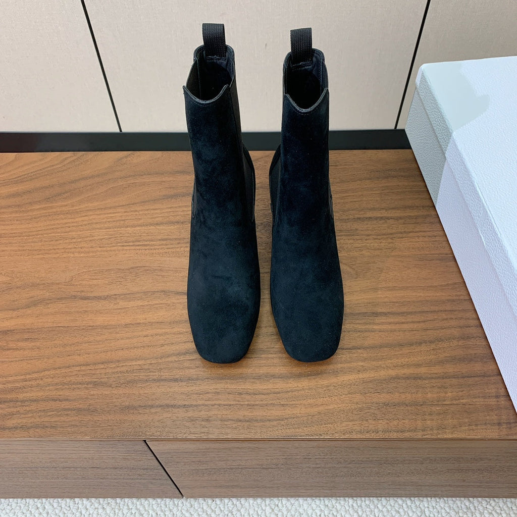 DIOR 25S ANKLE BOOTS 80 MM IN BLACK SUEDE