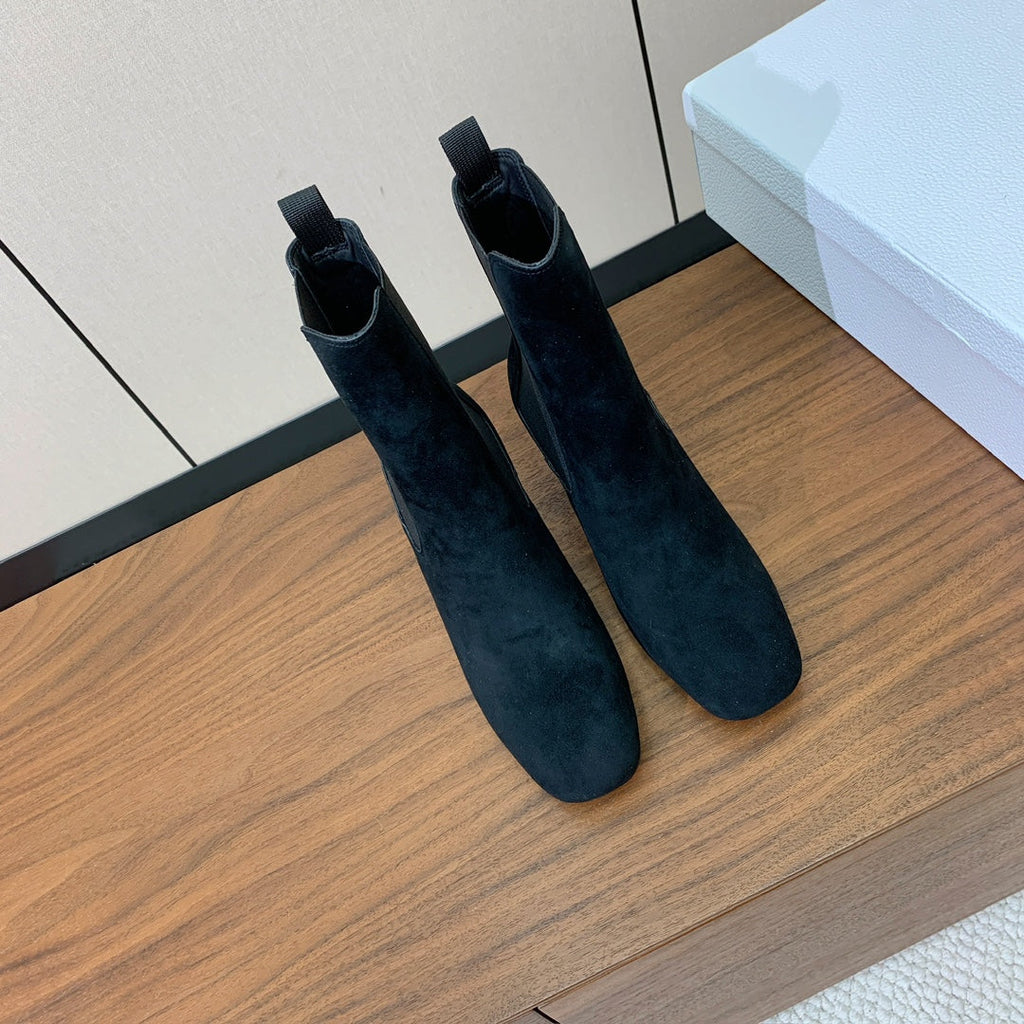 DIOR 25S ANKLE BOOTS 80 MM IN BLACK SUEDE
