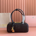 MIUMIU 26S BEAU TOP HANDLE BAG 28 IN BLACK CALFSKIN GOLD HARDWARE