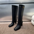 DIOR 25S D-EMPREINTE COUTURE BOOTS 90MM IN BLACK CALFSKIN